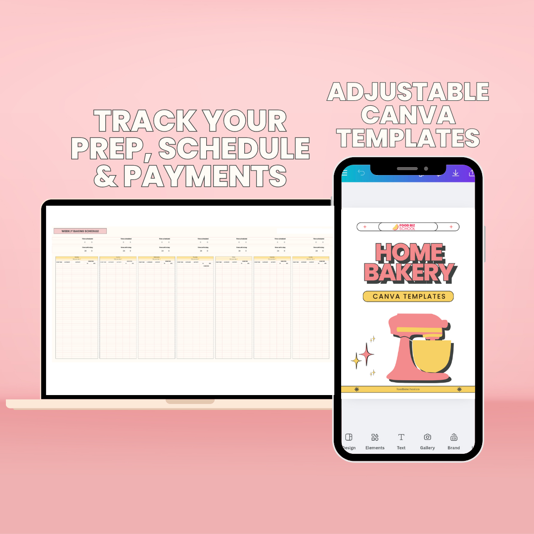 Home Bakery Hack Pack + Templates Google Sheets + Canva
