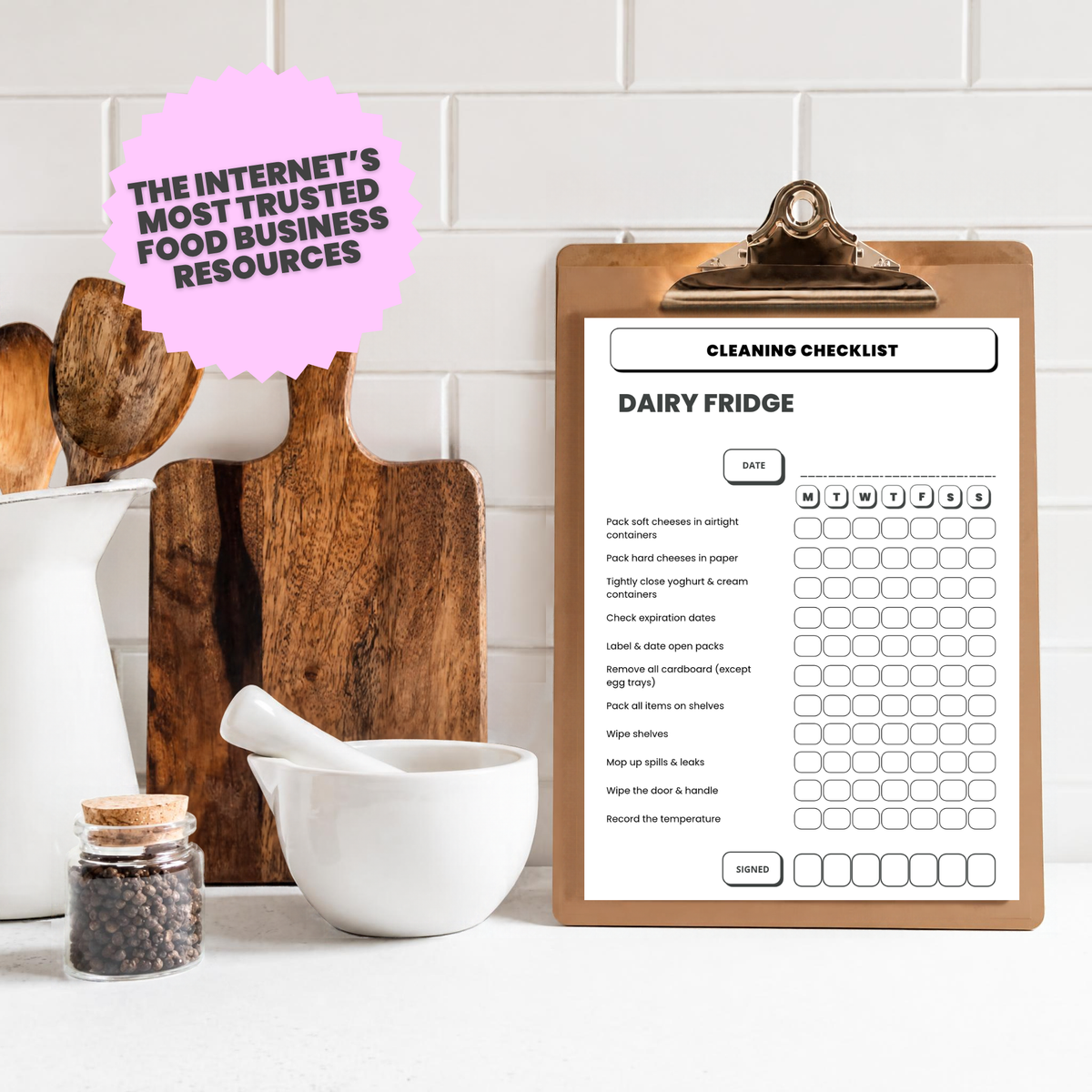 Daily Kitchen Cleaning Checklist - Food Business Hygiene Template