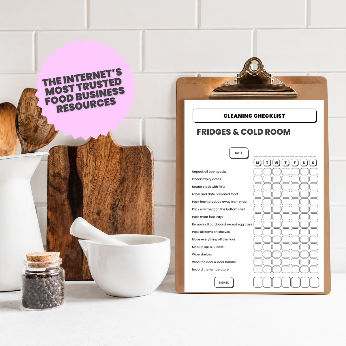 Weekly Cleaning Checklists - For Professional and Commercial Kitchens