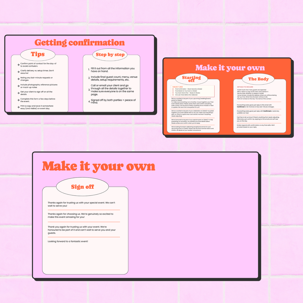 Catering Confirmation Form
