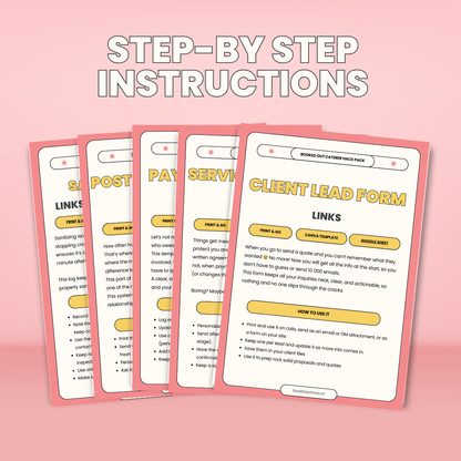 Booked-Out Caterer Hacks Pack + Templates Instructions