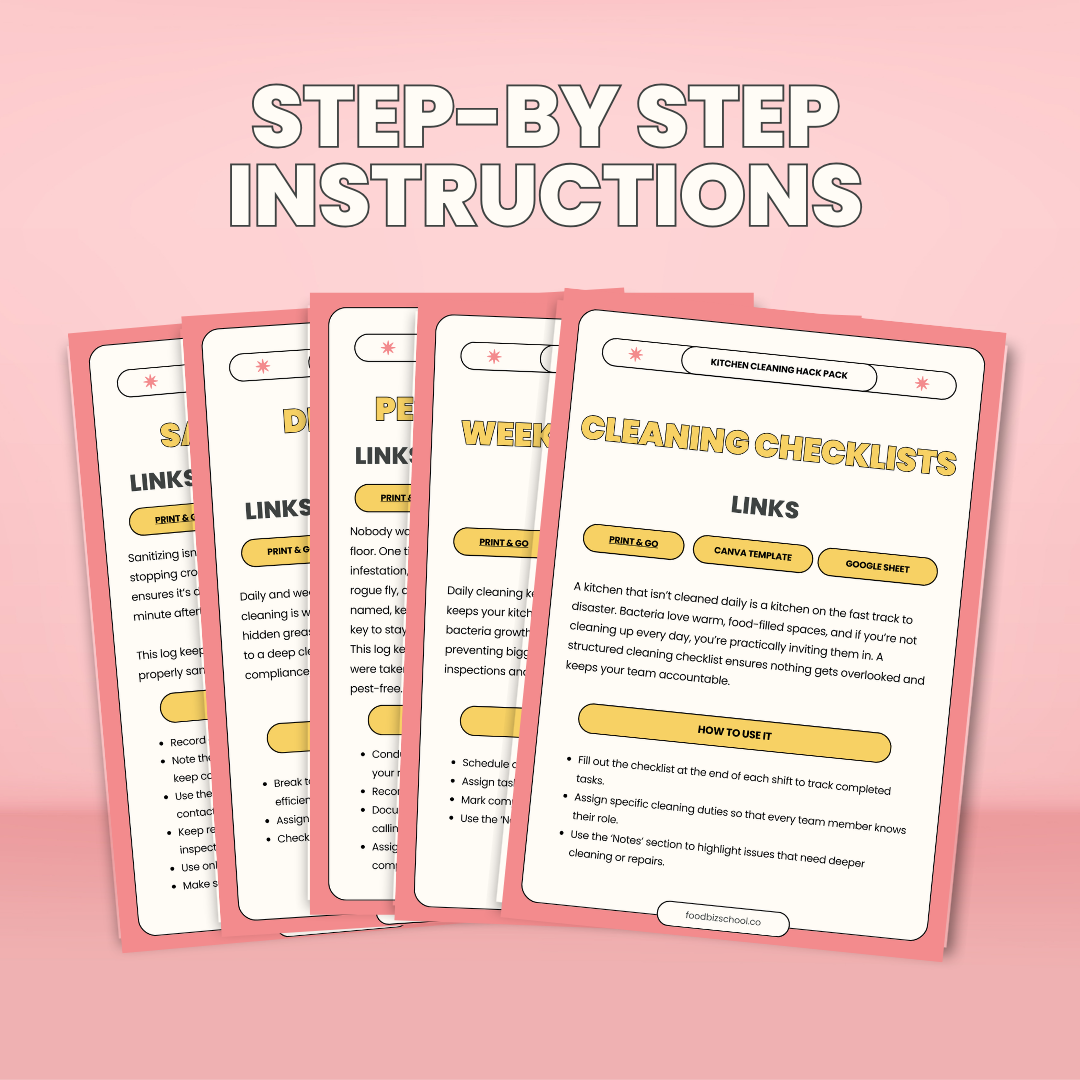 Kitchen Cleaning Hacks Packs + Templates Instructions